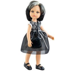 Muñeca Paola Reina 32 cm - Las Amigas Funky - Ani con vestido negro con formas geométricas