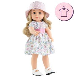 Ropa para muñecas Paola Reina 45 cm - Soy Tú - Kechu - Vestido de flores y sombrero de lunares