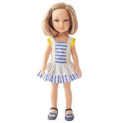 Muñeca Reina del Norte 32 cm - Blanca con corte francés y vestido marinero