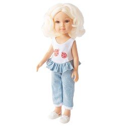 Muñeca Reina del Norte 32 cm - Michelle con top mariquitas y pantalones azules con lunares