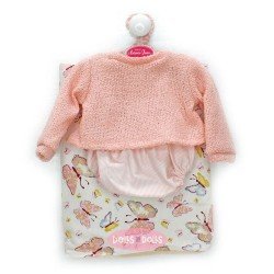 Ropa para muñecos Antonio Juan 40-42 cm - Suéter de lana rosa con mantita estampada