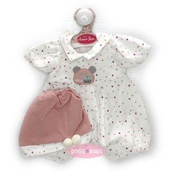 Ropa para muñecos Antonio Juan 40-42 cm - Pijama de lunares de colores con gorro rosa