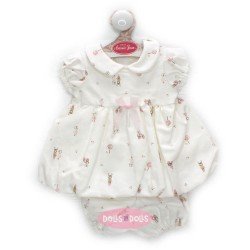 Ropa para muñecos Antonio Juan 40-42 cm - Conjunto blanco con estampado de animalitos