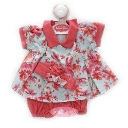 Ropa para muñecos Antonio Juan 40-42 cm - Vestido azul con flores rojas