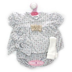 Ropa para muñecos Antonio Juan 52 cm - Colección Mi Primer Reborn - Vestido con patrón de flores y círculos