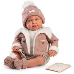 Muñeca Antonio Juan 52 cm - "Mi primer Reborn" Daniela con chaqueta borreguito