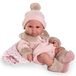 Muñeca Antonio Juan 42 cm - Recién Nacida Luca con mantita flores