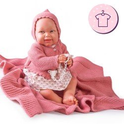 Ropa para muñecos Antonio Juan 52 cm - Colección Mi Primer Reborn - Conjunto rosa con chaqueta y gorrito