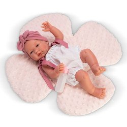 Muñeca Así 43 cm - María con conjunto pelele plumeti y cojín flor