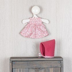 Ropa para Muñecas Así 20 cm - Vestido de flores rosa con capota fucsia para muñeca Bomboncín 