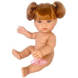 Muñeca D'Nenes 34 cm - Lean chica con pelo pelirrojo con coletas sin ropa