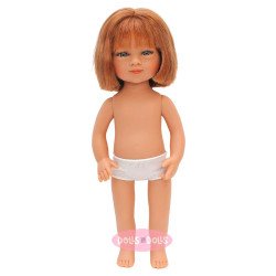 Muñeca D'Nenes 34 cm - Marieta con pelo liso pelirrojo sin ropa