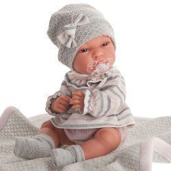 Muñeca Antonio Juan 33 cm - Baby Toneta con toquilla gris