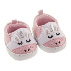 Complementos para muñecas Antonio Juan 40-52 cm - Pantuflas de unicornio rosas