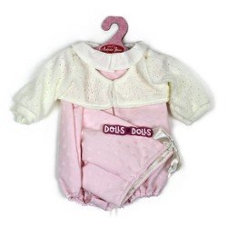 Ropa para muñecos Antonio Juan 40-42 cm - Pelele rosa con chaqueta y capota