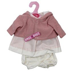 Ropa para muñecos Antonio Juan 33-34 cm - Conjunto de rayas y puntos rosa con chaqueta