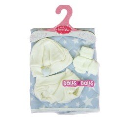 Ropa para muñecas Antonio Juan 26-27 cm - Conjunto con toquilla de estrellas azul