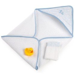 Complementos muñecas Así 36 a 43 cm - Capa de baño celeste con accesorios