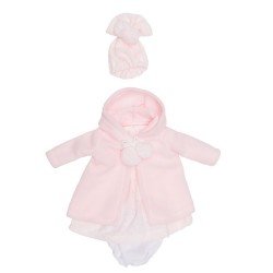 Ropa para Muñecas Así 36 cm - Vestido, trenca, gorro y peúcos rosa para muñeca Koke