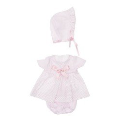 Ropa para Muñecas Así 36 cm - Vestido con rombos mini rosa con gorro para muñeca Koke