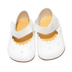 Complementos muñecas Así 43 a 46 cm - Zapatos merceditas blancos para muñecos María, Pablo, Leo y Serie Limitada