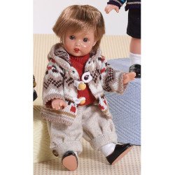 Muñeco Mini Juanín Pérez 21 cm - Con pantalón beige y chaqueta con cenefas