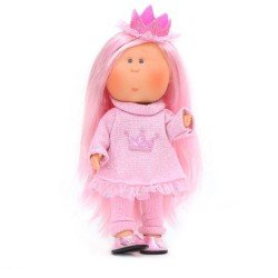 Muñeca Nines d'Onil 30 cm - Mia con pelo rosa con conjunto sport princesa