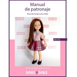 Patrón descargable Dolls And Dolls para muñecas Las Amigas - Blusa de manga corta con falda de capa