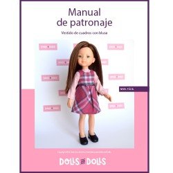 Patrón descargable Dolls And Dolls para muñecas Las Amigas - Vestido de cuadros con blusa