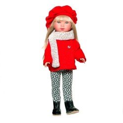 Muñeca Vestida de Azul 28 cm - Carlota rubia con chaqueta roja
