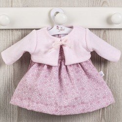 Ropa para Muñecas Así 36 cm - Vestido de flores rosa con chaqueta de punto plumeti para muñeca Guille