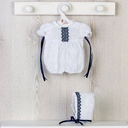 Ropa para Muñecas Así 36 cm - Pelele plumeti con bolillo azul marino Koke