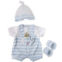 Ropa para muñecos Berenguer Boutique 35-40 cm - Peto a rayas azul