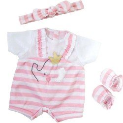 Ropa para muñecos Berenguer Boutique 35-40 cm - Peto a rayas rosa
