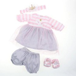 Ropa para muñecos Berenguer Boutique 35-40 cm - Vestido rosa con falda de tul
