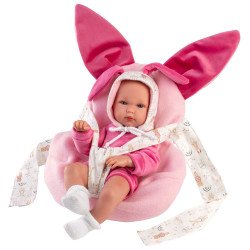Muñeca Llorens 35 cm - Bimba Recién Nacida con portabebé conejito
