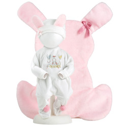 Ropa para Muñecas Llorens 35 cm - Pijama conejito blanco con cojín rosa