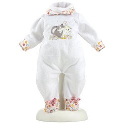 Ropa para Muñecas Llorens 38 cm - Body blanco con estampado de gatitos