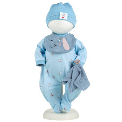 Ropa para Muñecas Llorens 42 cm - Pijama celeste con estampado de perritos