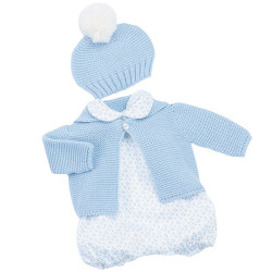 Vestido para muñeca Marina & Pau 45 cm - Reborn - Conjunto de punto azul
