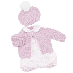 Vestido para muñeca Marina & Pau 45 cm - Reborn - Conjunto de punto rosa