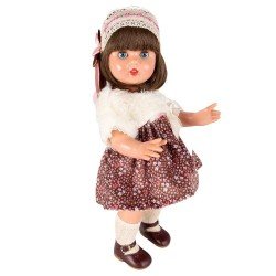 Muñeca Mariquita Pérez 50 cm - Con vestido marrón de florecitas