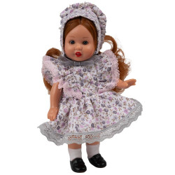 Muñeca Mini Mariquita Pérez 21 cm - Vestido de flores moradas