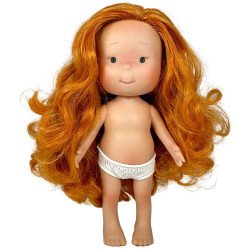 Muñeca Nines d'Onil 30 cm - Pippa con pelo pelirrojo ondulado y ojos verdes - Sin ropa