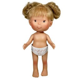 Muñeca Nines d'Onil 30 cm - Pippa con pelo rubio con moños y ojos grises - Sin ropa
