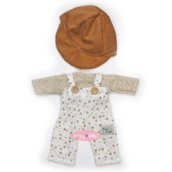 Ropa para Muñecas Nines d'Onil 30 cm - Mia - Peto con estampado natural y gorro