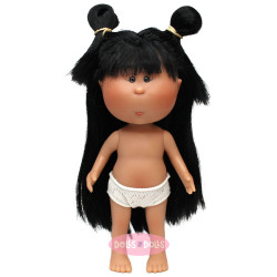 Muñeca Nines d'Onil 23 cm - Little Mia con pelo liso negro con flequillo - Sin ropa