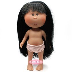 Muñeca Nines d'Onil 23 cm - Little Mia con pelo liso negro con flequillo - Sin ropa