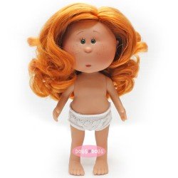 Muñeca Nines d'Onil 23 cm - Little Mia con pelo pelirrojo ondulado - Sin ropa