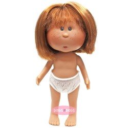 Muñeca Nines d'Onil 23 cm - Little Mia con pelo liso pelirrojo con flequillo - Sin ropa
